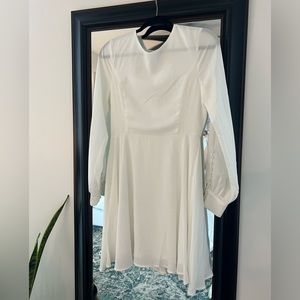 LULU’S white long sleeve dress, size medium, dry cleaned & in perfect condition